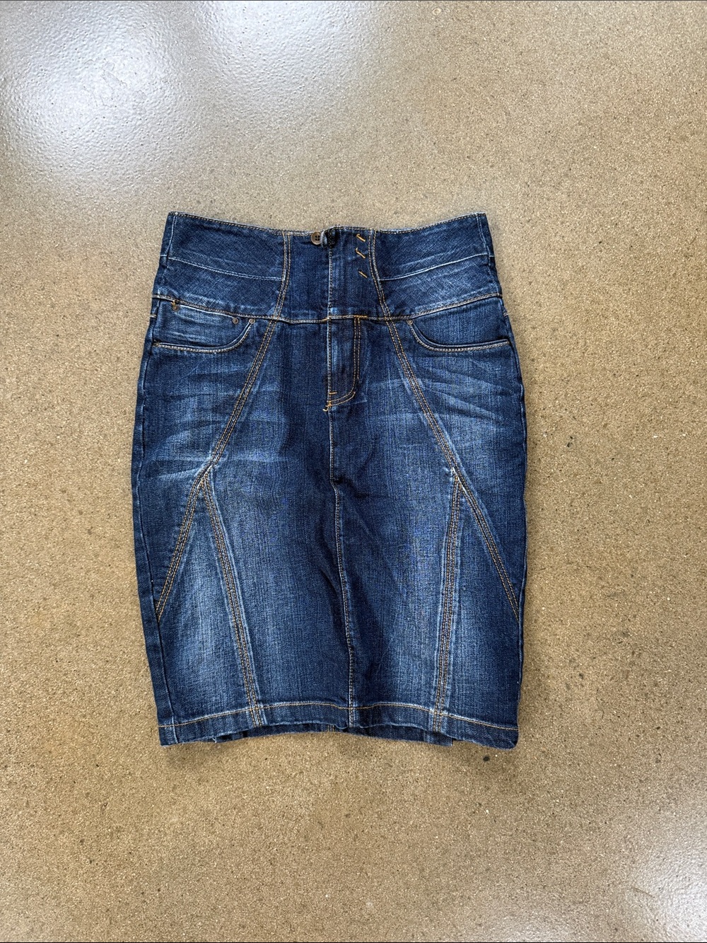 VINTAGE Zara Woman Dark Indigo Denim Skirt